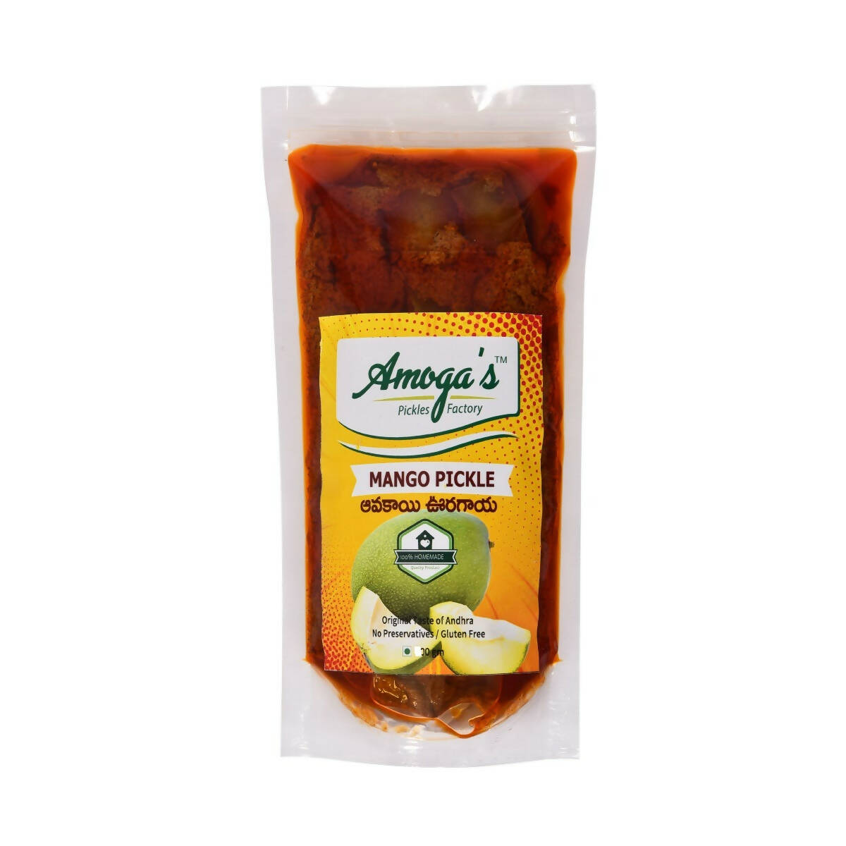 Amoga's Pickles Factory Andhra Authentic Mango Avakaya Pickle without Garlic