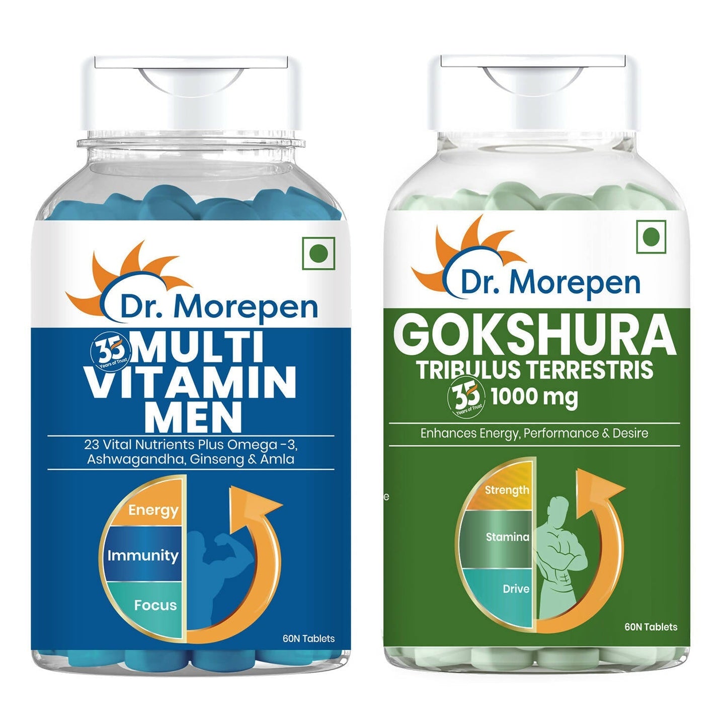 Dr. Morepen Gokshura & Multivitamin Men Tablets Combo - usa canada australia