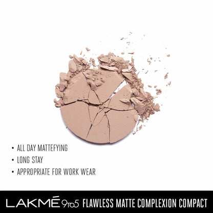 Lakme 9 To 5 Flawless Matte Complexion Compact - Almond