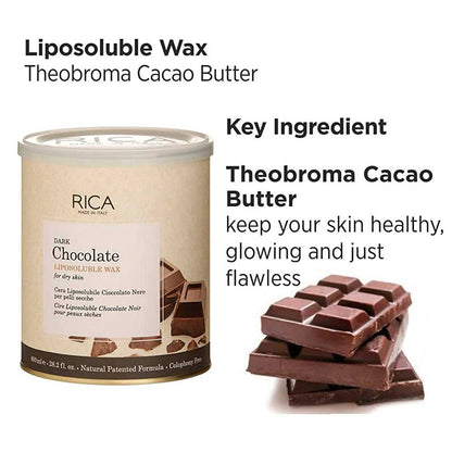Rica Dark Chocolate Liposoluble Wax for Dry Skin