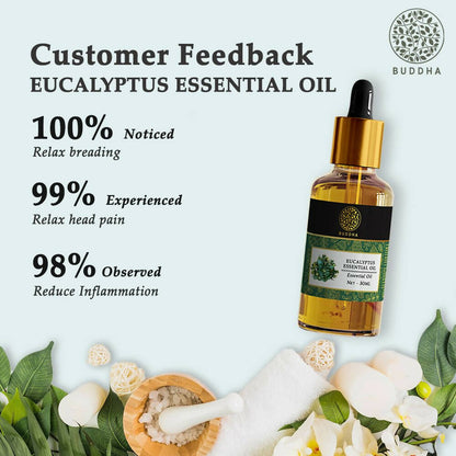 Buddha Natural Eucalyptus Pure Essential Oil-For Aromatherapy,Relaxation,Skin Therapy,Hair Care