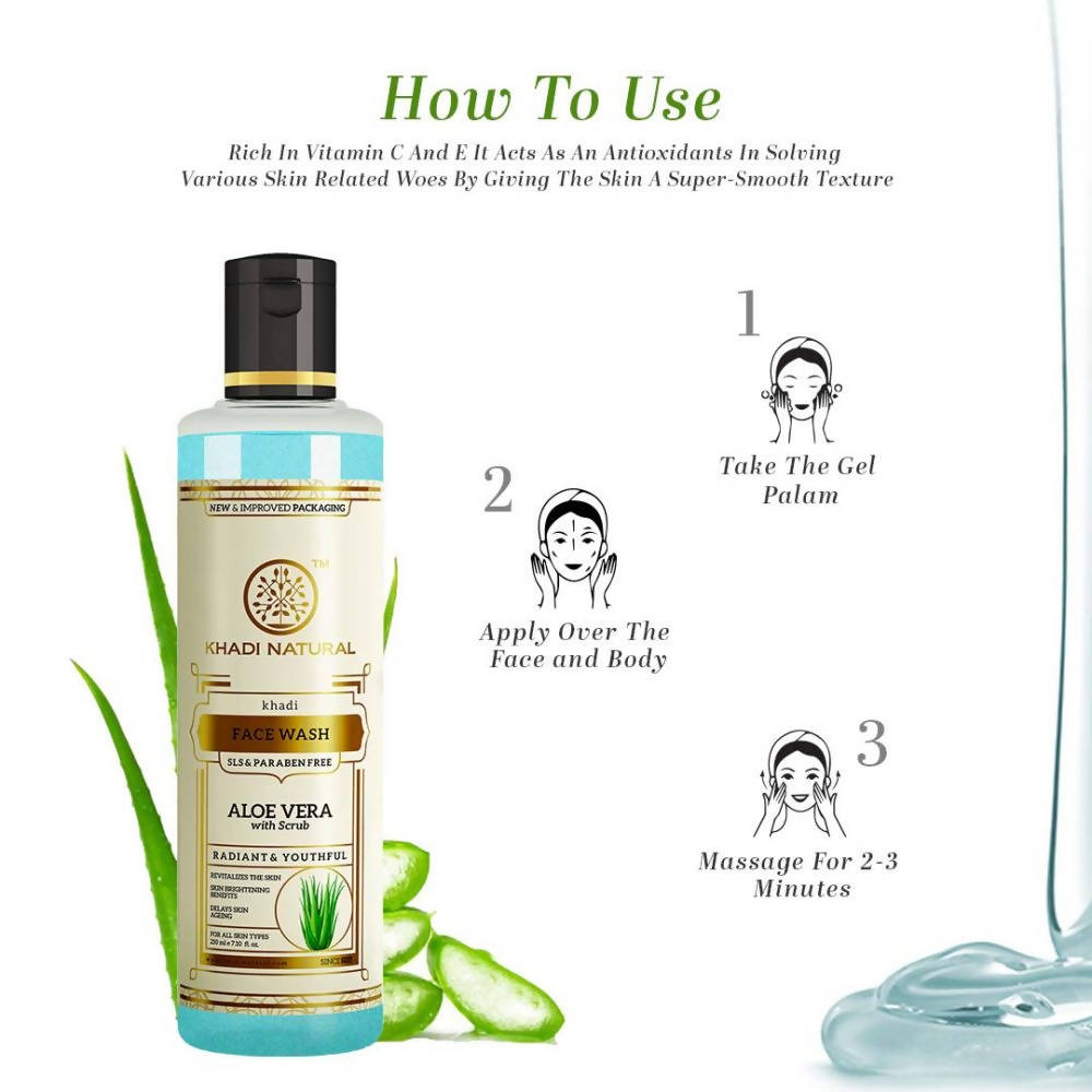 Khadi Natural Aloe Vera Face Wash With Scrub