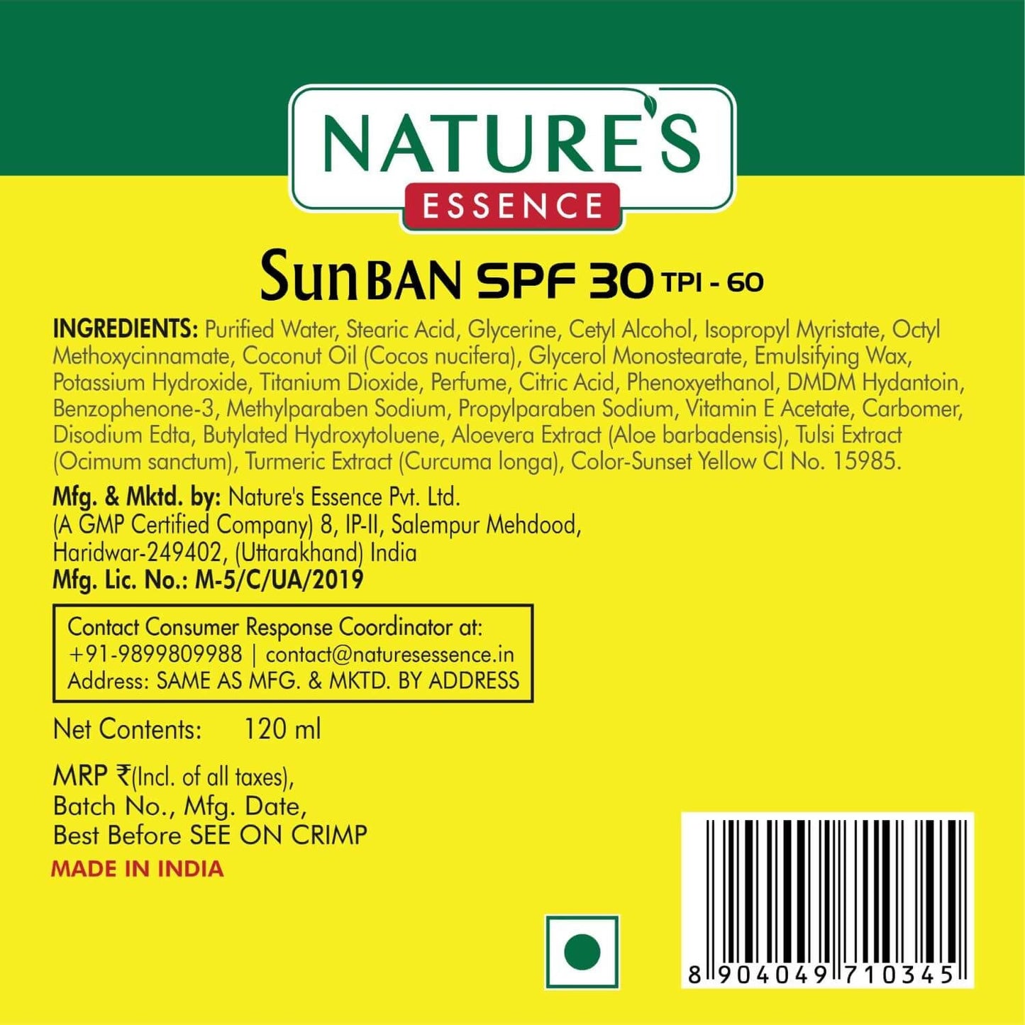 Nature?????? Essence SunBan SPF 30 Sunscreen Lotion