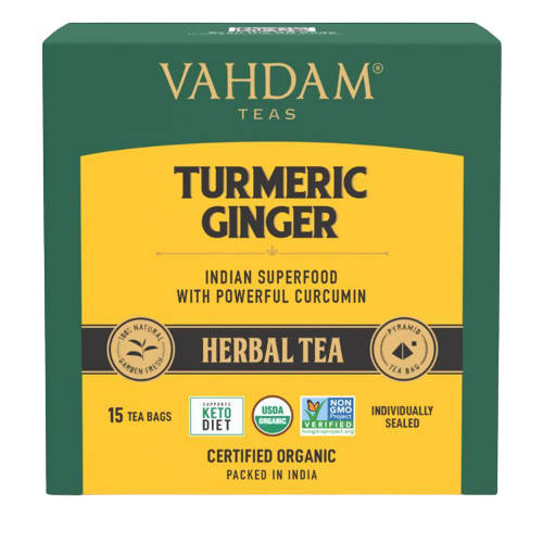 Vahdam Turmeric Ginger Herbal Tea Bags