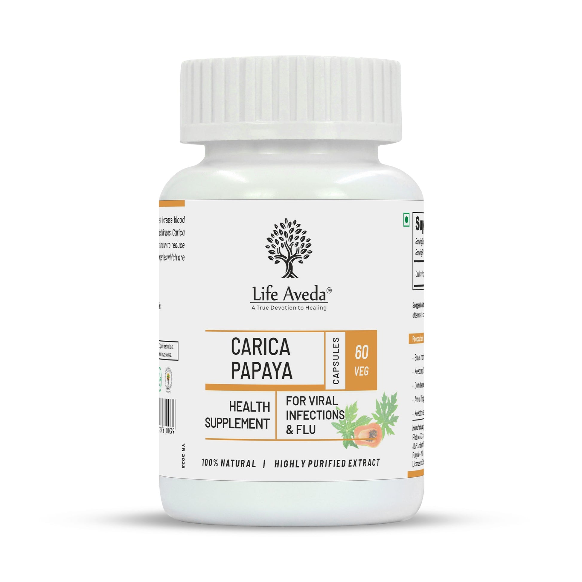 Life Aveda Carica Papaya Capsules - usa canada australia