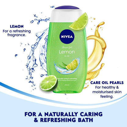 Nivea Body Wash Lemon & Oil Shower Gel - Pampering Care & Refreshing Scent