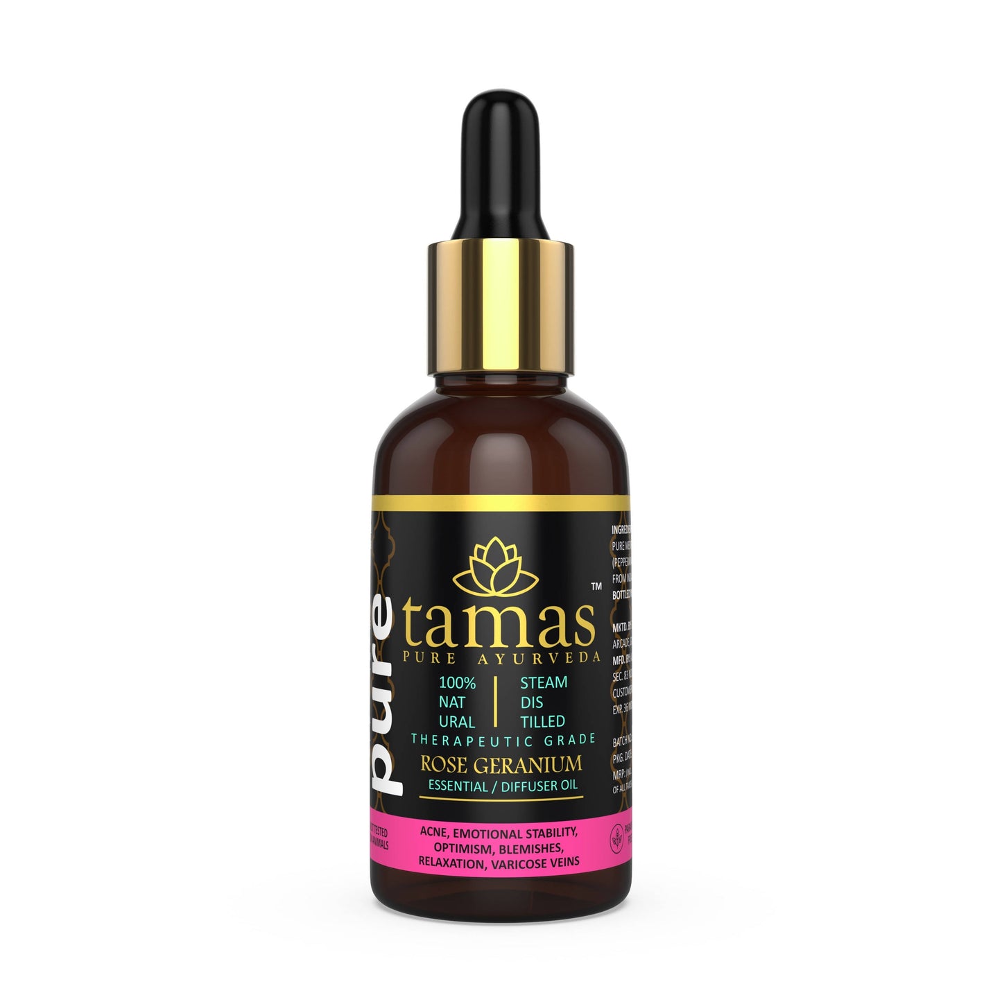 Tamas Pure Ayurveda 100% Natural Rose Geranium Essential Oil