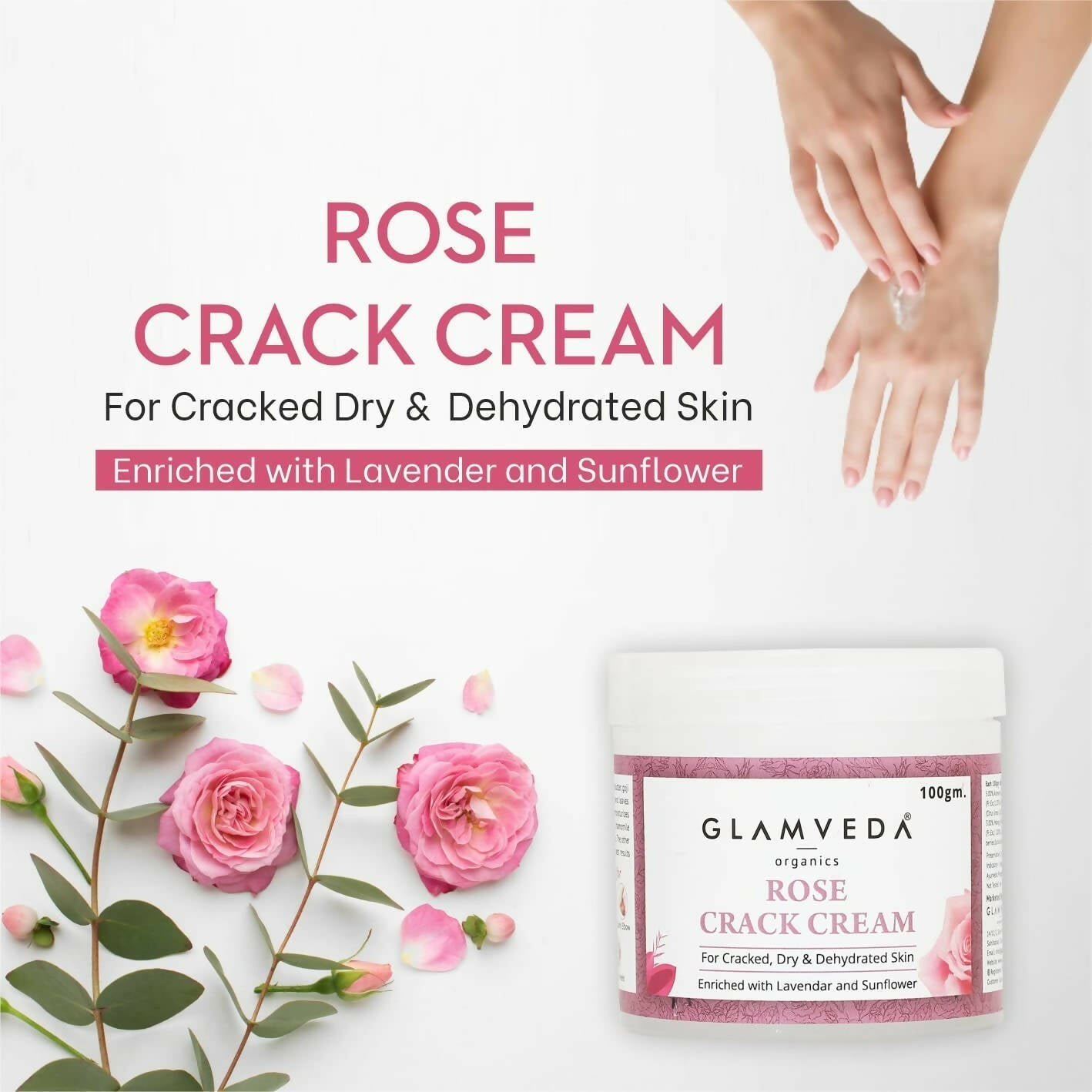 Glamveda Rose Hand & Foot Crack Cream