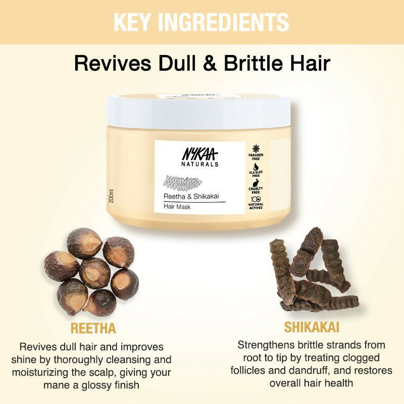 Nykaa Naturals Reetha & Shikakai Hair Mask for Damage Repair & Sulphate-Free