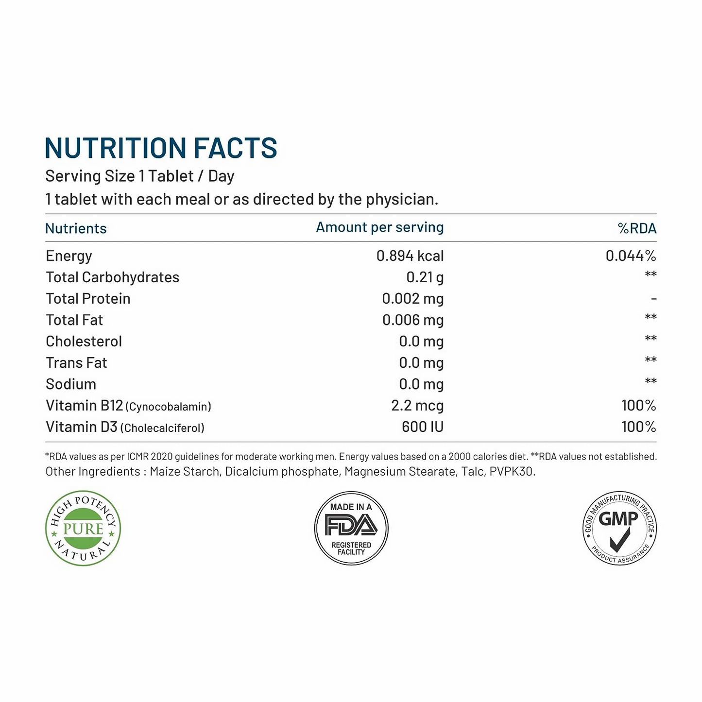 Bliss Welness Vitamin B12+D3 Tablets