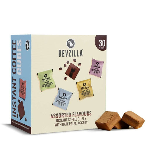 Bevzilla Assorted Flavours Instant Coffee Cubes with Organic Date Palm Jaggery - 300GM