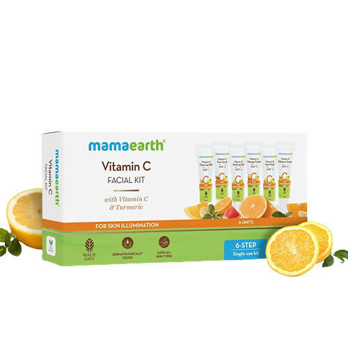Mamaearth Facial Kit with Vitamin C & Turmeric for Skin Illumination