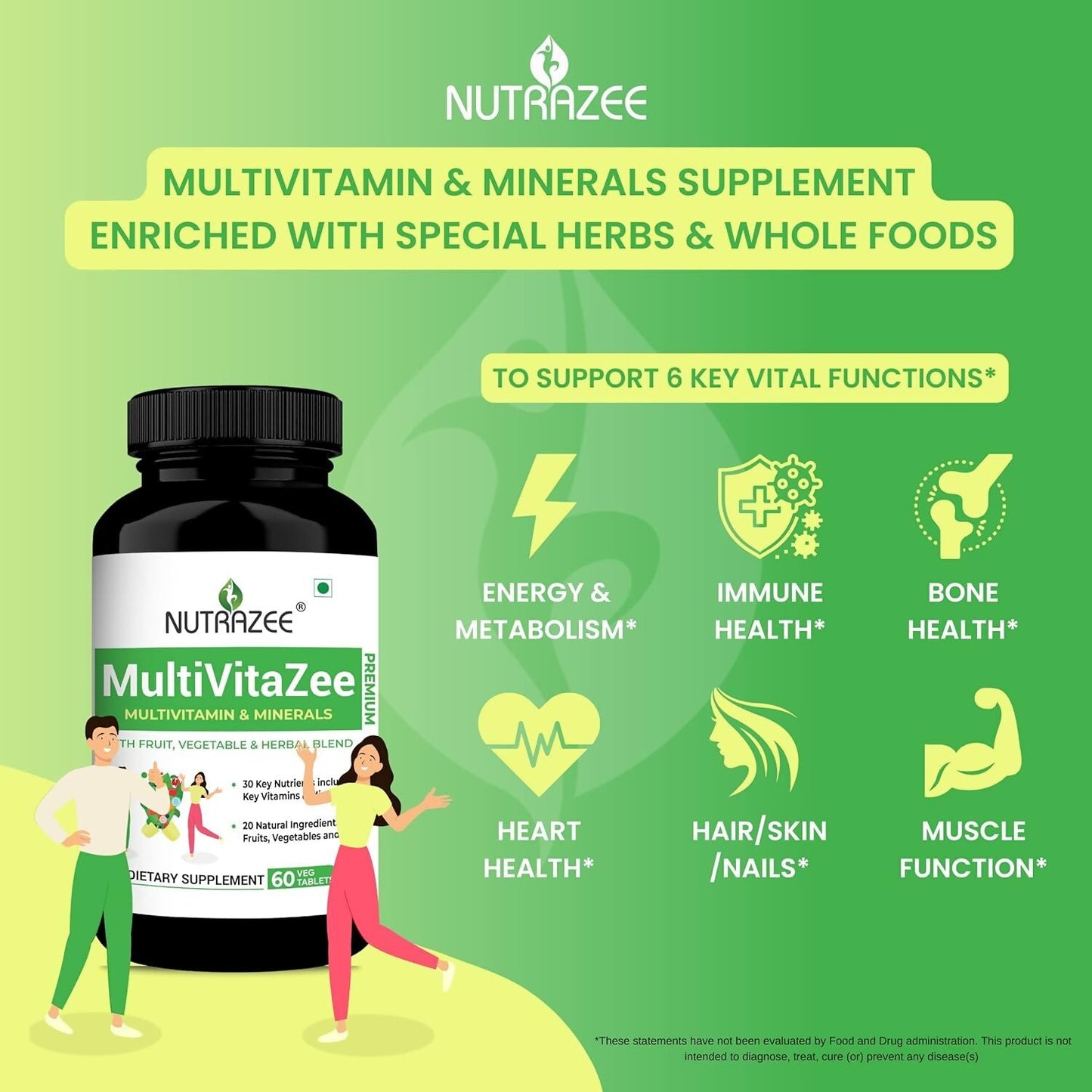 Nutrazee MultiVitaZee Multivitamin & Minerals Tablets