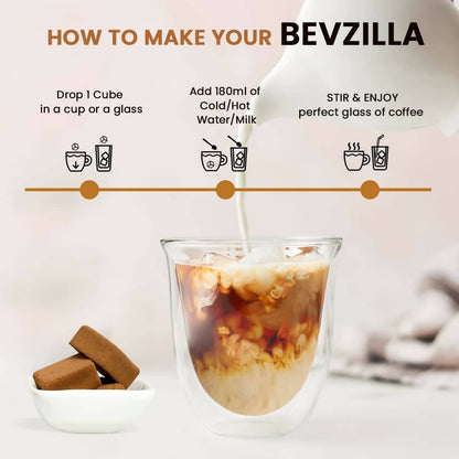 Bevzilla Assorted Flavours Instant Coffee Cubes Pack with Organic Date Palm Jaggery