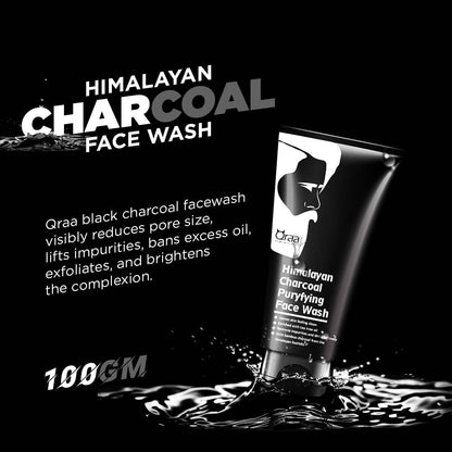 Qraa Men Himalayan Charcoal Purifying Face Wash