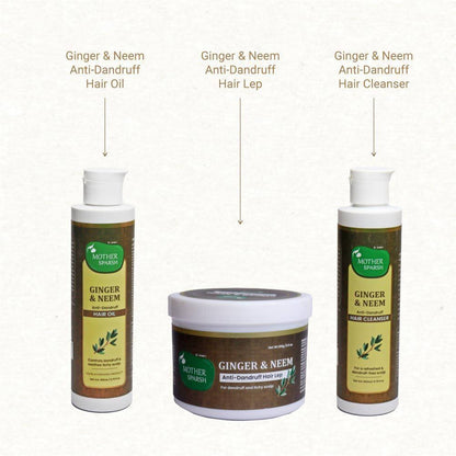 Mother Sparsh Ginger & Neem Anti-Dandruff Kit For Dandruff & Itchy Scalp