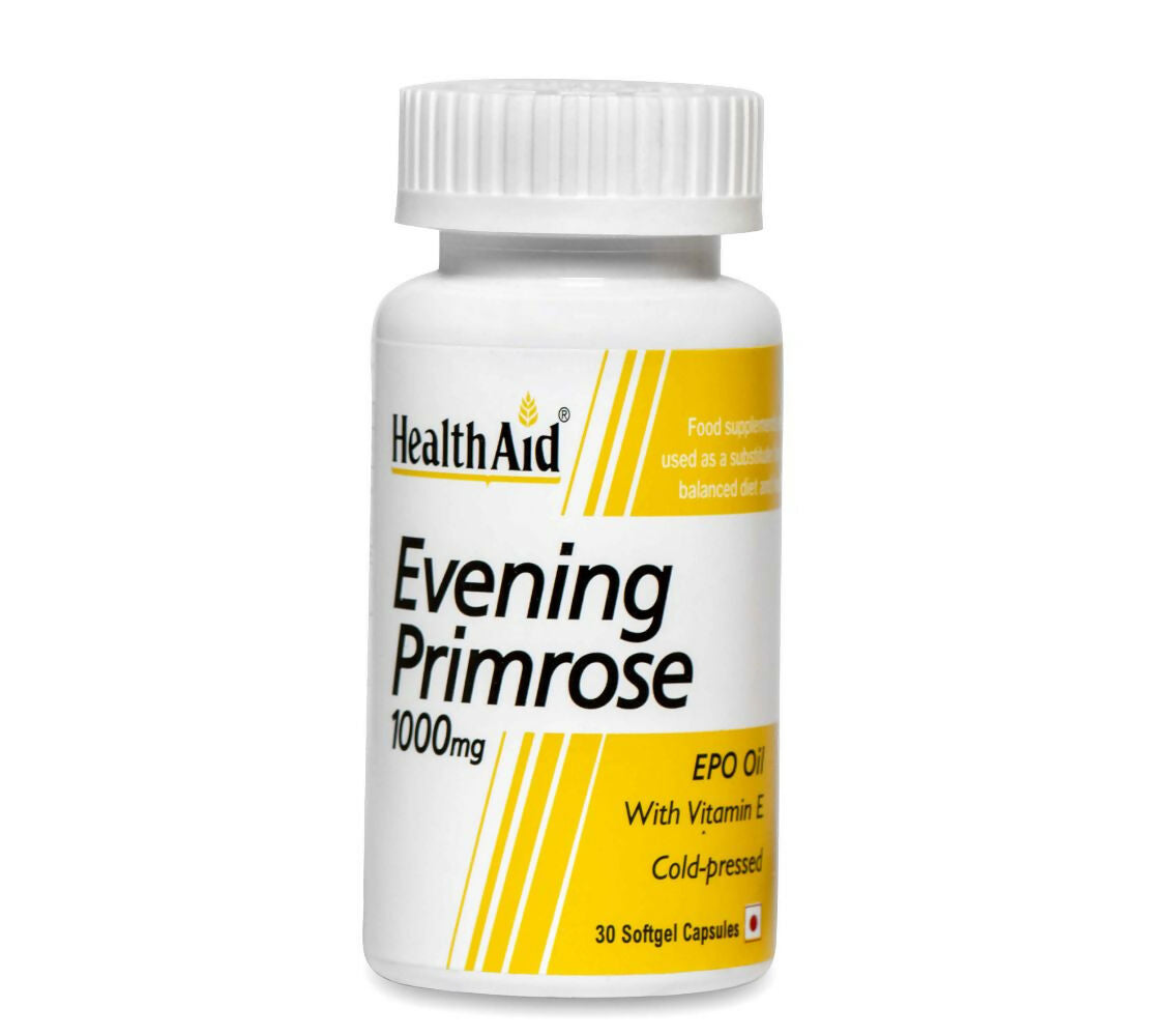 HealthAid Evening Primrose Oil 1000 mg With Vitamin E Softgel Capsules