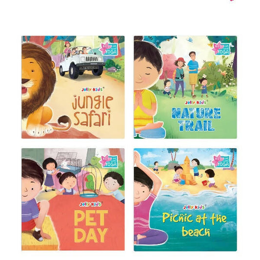 Jolly Kids Bloom With Yoga Books For Kids| Set of 4| Ages 3 - 7 Year| Yoga in Different Places Like Jungle, Beach, Schools, Gardens etc. -  buy in usa 