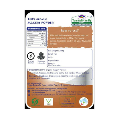 TummyFriendly Foods 100% Organic Jaggery Powder