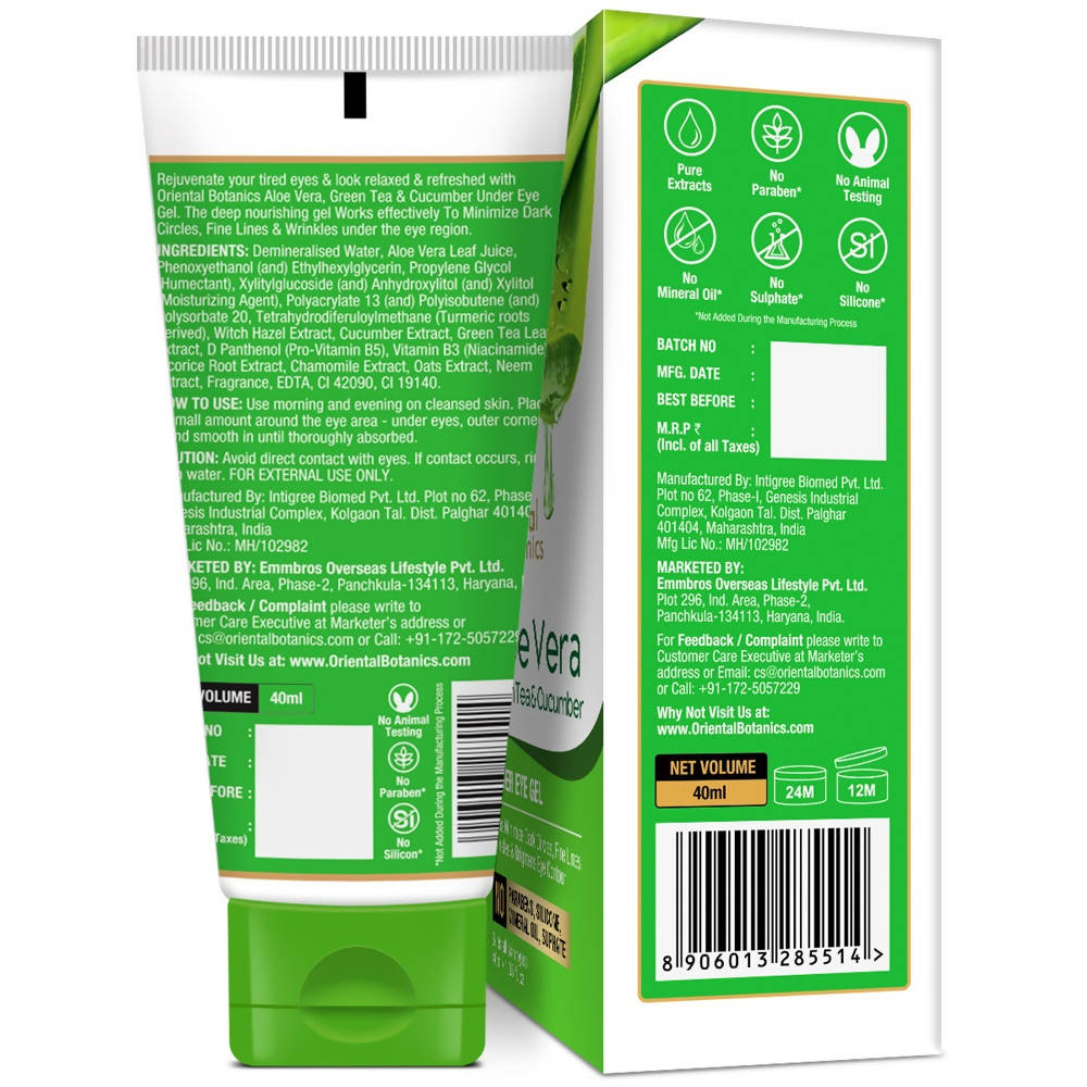 Oriental Botanics Aloe Vera, Green Tea & Cucumber Under Eye Gel