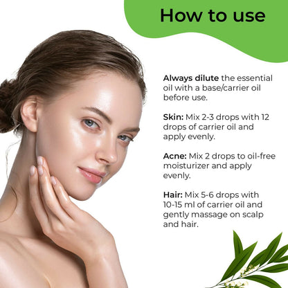 Pilgrim Australian Tea Tree Essential Oil For Hair, Skin Care, Acne & Pimples