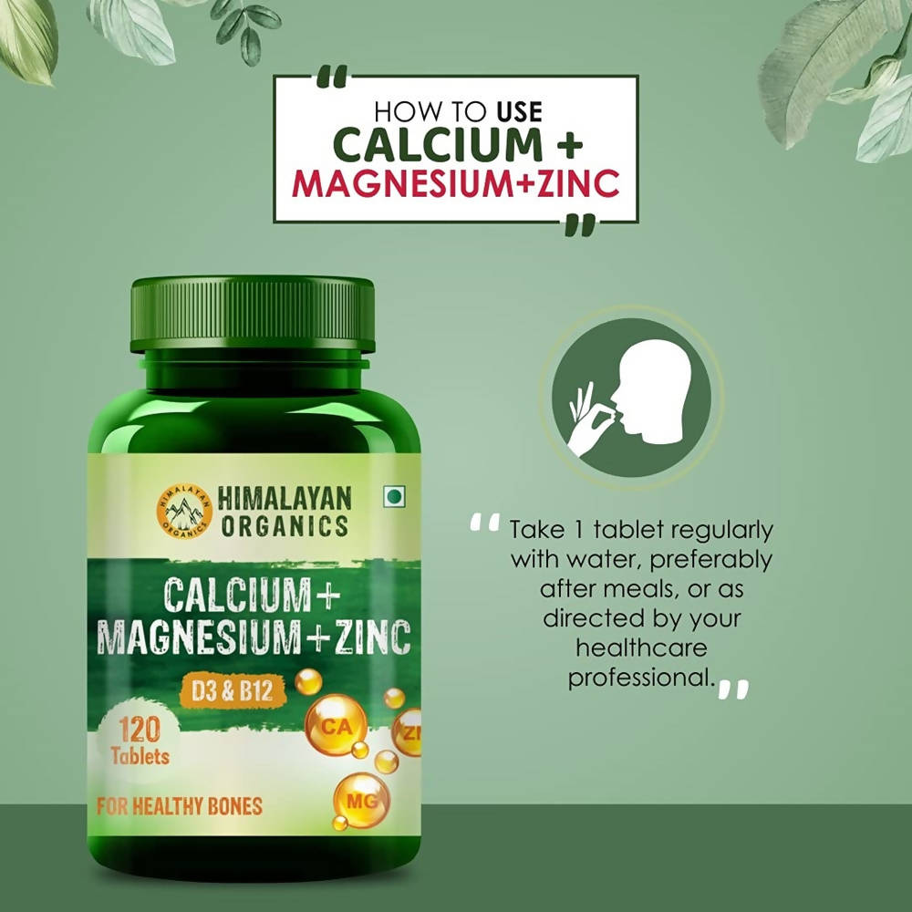 Himalayan Organics Calcium+Magnesium+Zinc D3 & B12 Tablets