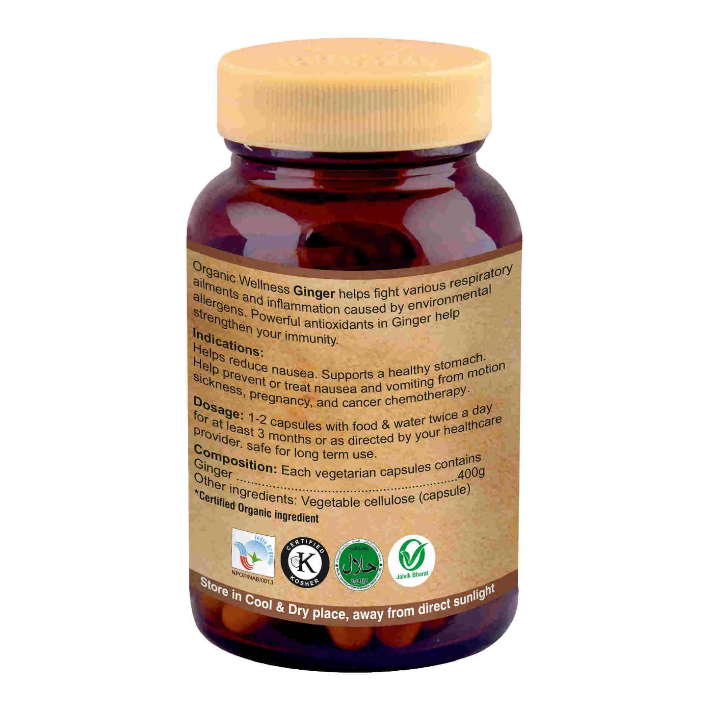 Organic Wellness Ginger Vegetarian Capsules