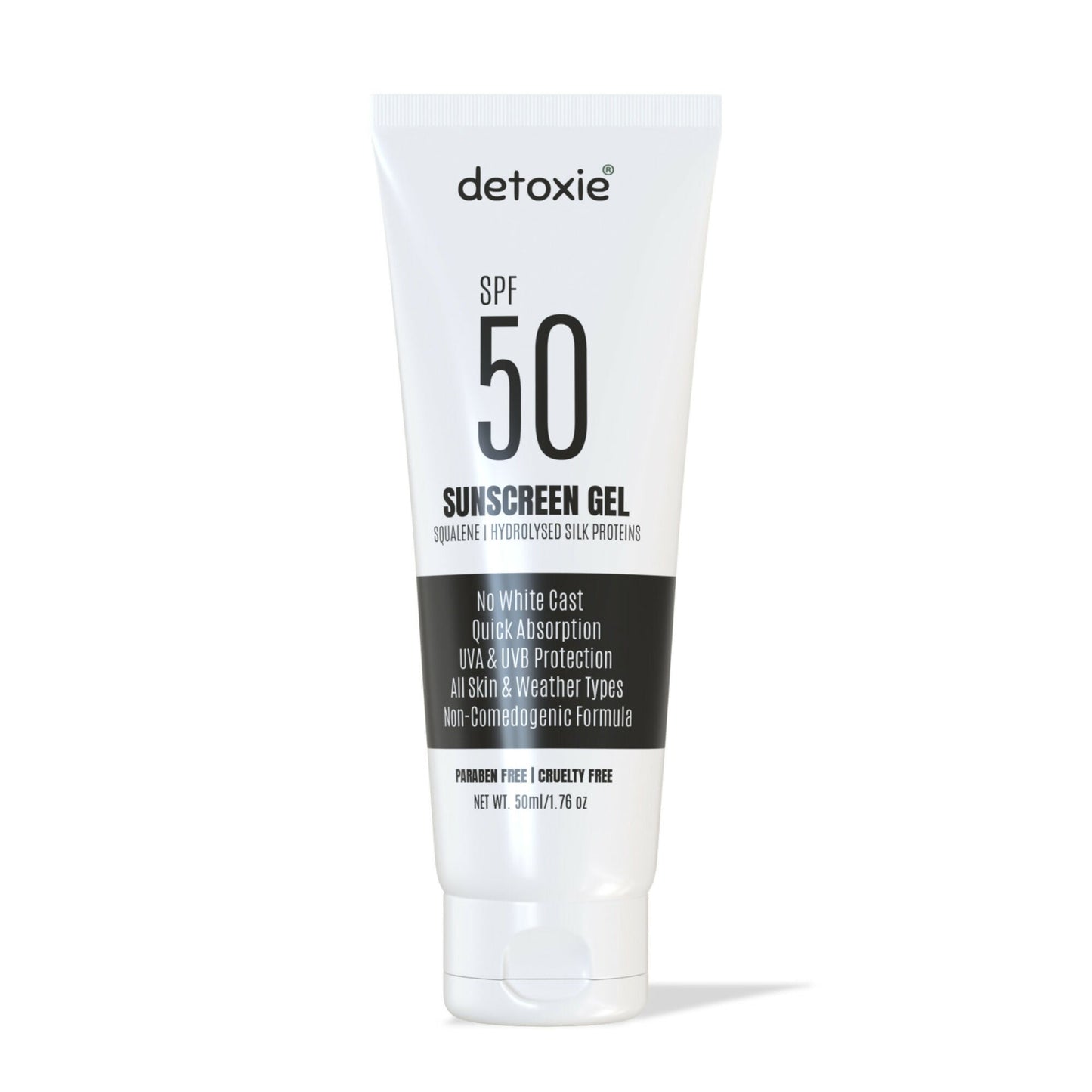 Detoxie Squalene & Silk Protiens SPF50 Sunscreen Gel For All Skin Types