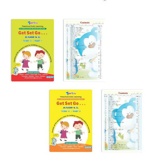 Tiny Tots Get Set Go Preschool Learning Junior KG Books Set of 4| Term wise Education Books| Ages 4-5 Years -  buy in usa 