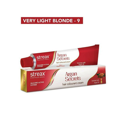 Streax Professional Argan Secrets Hair Colourant Cream - Very Light Blonde 9