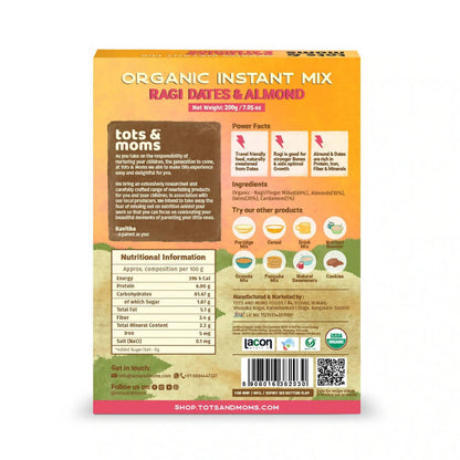 Tots and Moms Organic Ragi Dates & Almonds Instant Mix