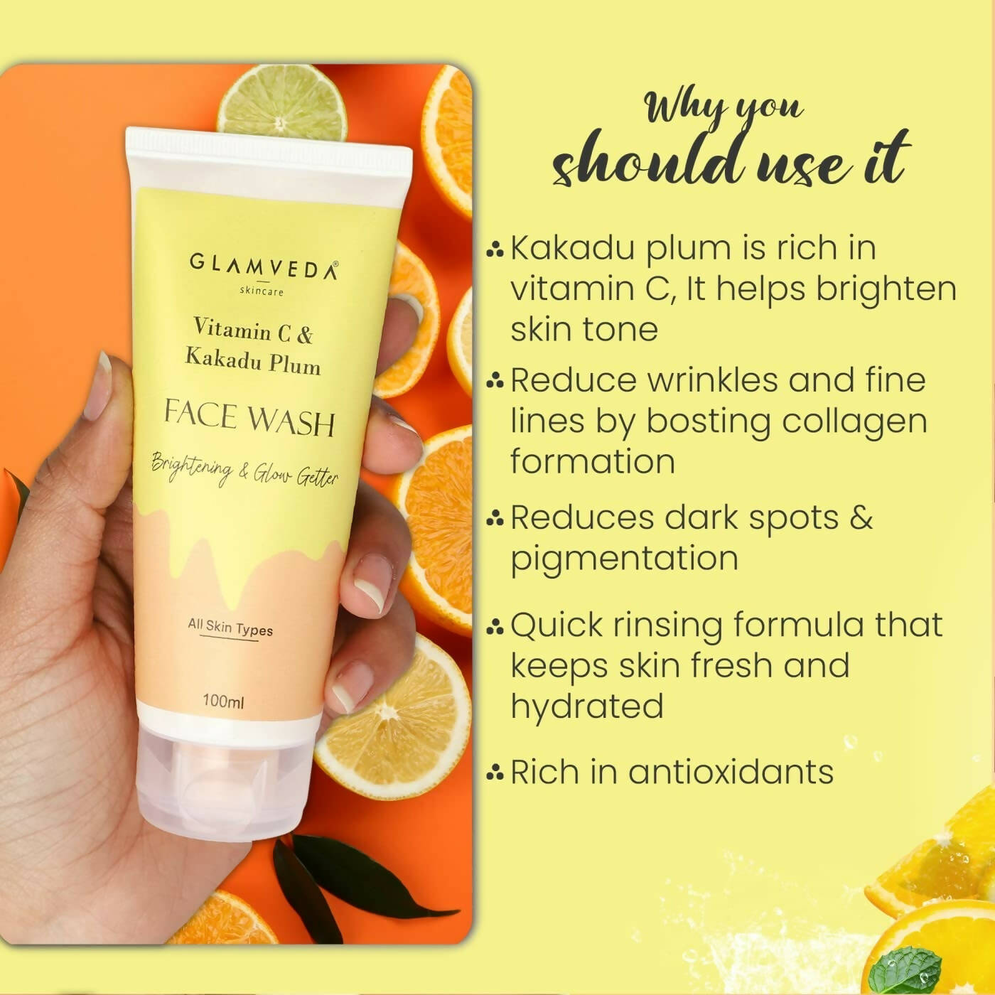 Glamveda Vitamin C & Kakadu Plum Face Wash