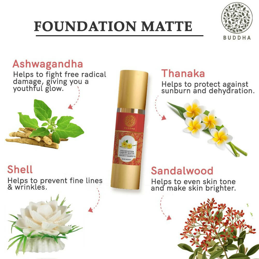 Buddha Natural Liquid Foundation Matte Rose Honey