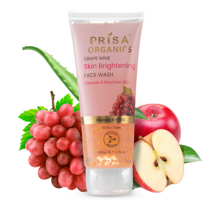 Prisa Organics Grape Wine Skin Brightening Face Wash - BUDNEN