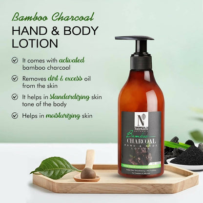NutriGlow NATURAL'S Bamboo & Charcoal Hand & Body Lotion