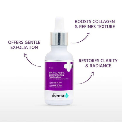 The Derma Co 15% AHA+1% BHA Beginner Peeling Face Solution