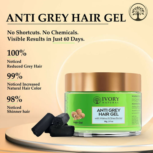 Ivory Natural Grey Gel For Hair Restore Natural Dark Shine And Luster