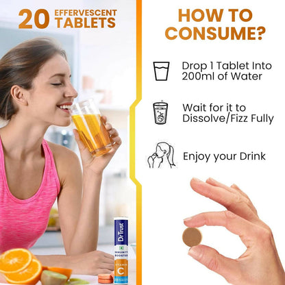 Dr Trust Vitamin C Effervescent Tablets - Orange Flavor