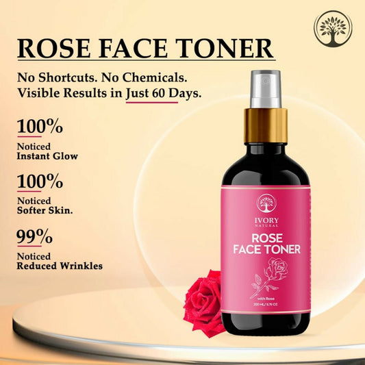 Ivory Natural Rose Facial Toner For Impurities, Soothing Hydration, Balancing Ph & Enhancing Skin Elasticity