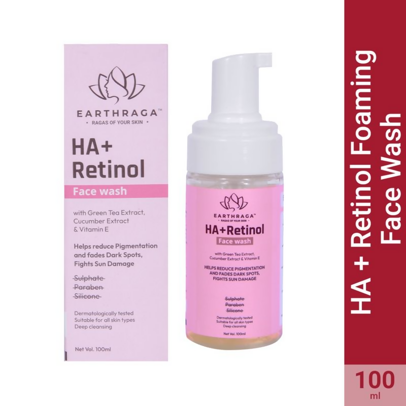 Earthraga HA + Retinol Foaming Face Wash