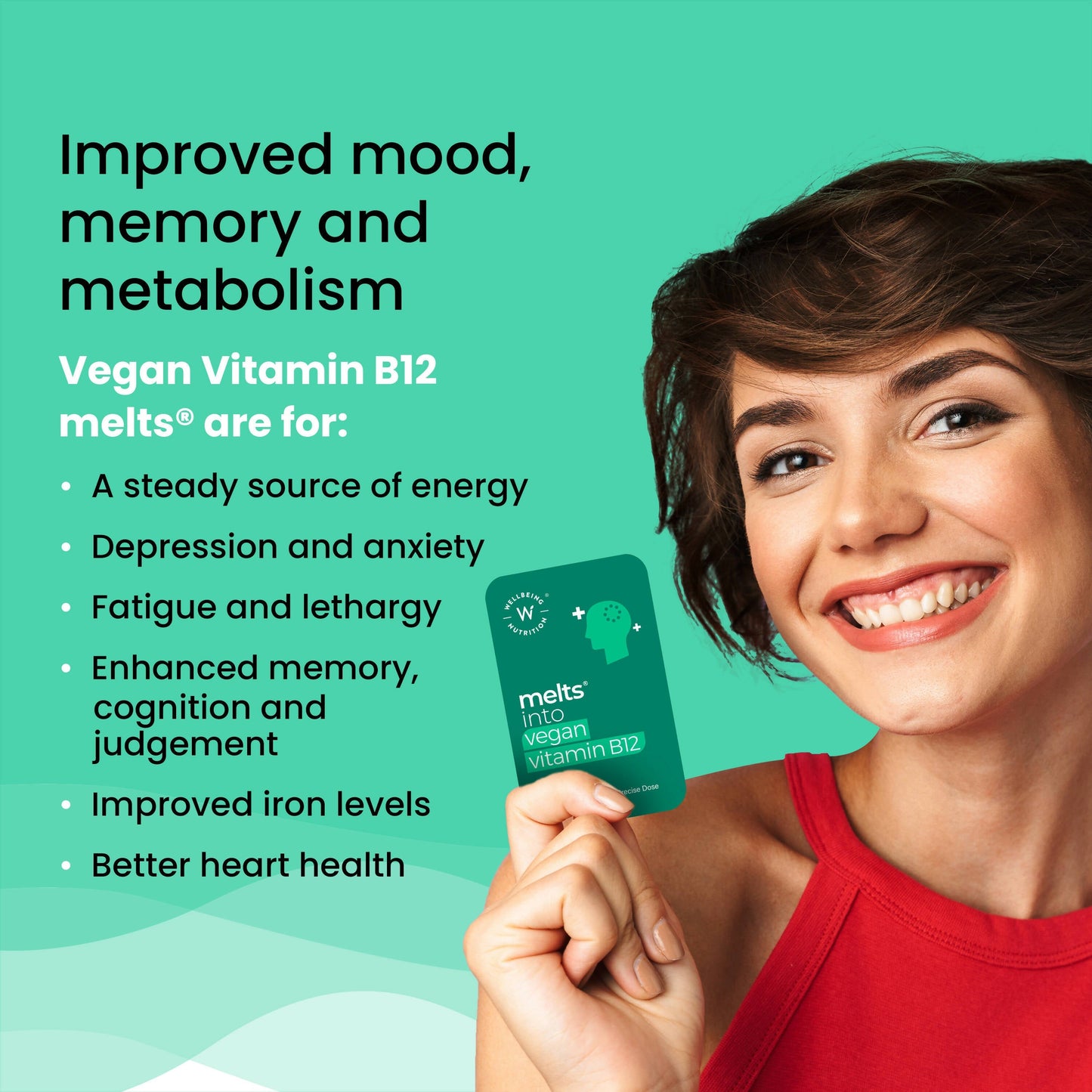 Wellbeing Nutrition Melts Vegan Vitamin B12 Thin Strips-Misty Orange Mint Flavor