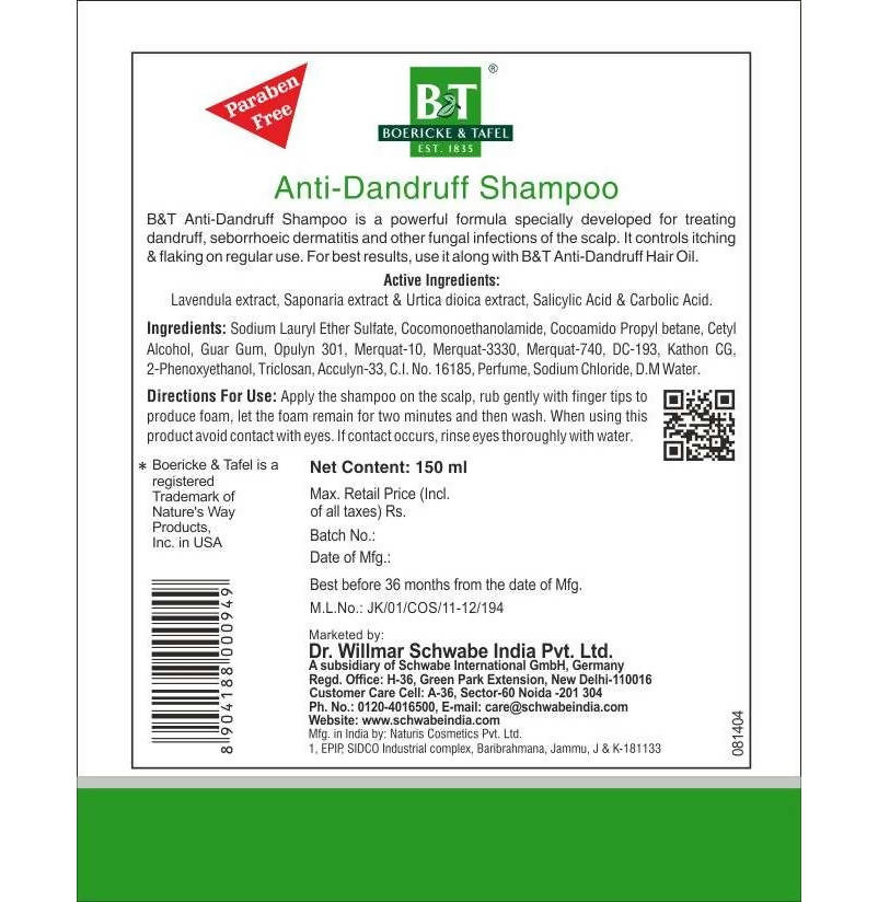 Boericke & Tafel Anti- Dandruff Shampoo