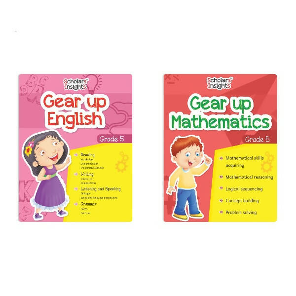 Scholars Insights Gear Up English & Maths Grade 5 Books Set Of 2| Grammar Skills, Maths Logical Reasoning, Problem Solving Book| Ages 10-11 Years -  buy in usa 