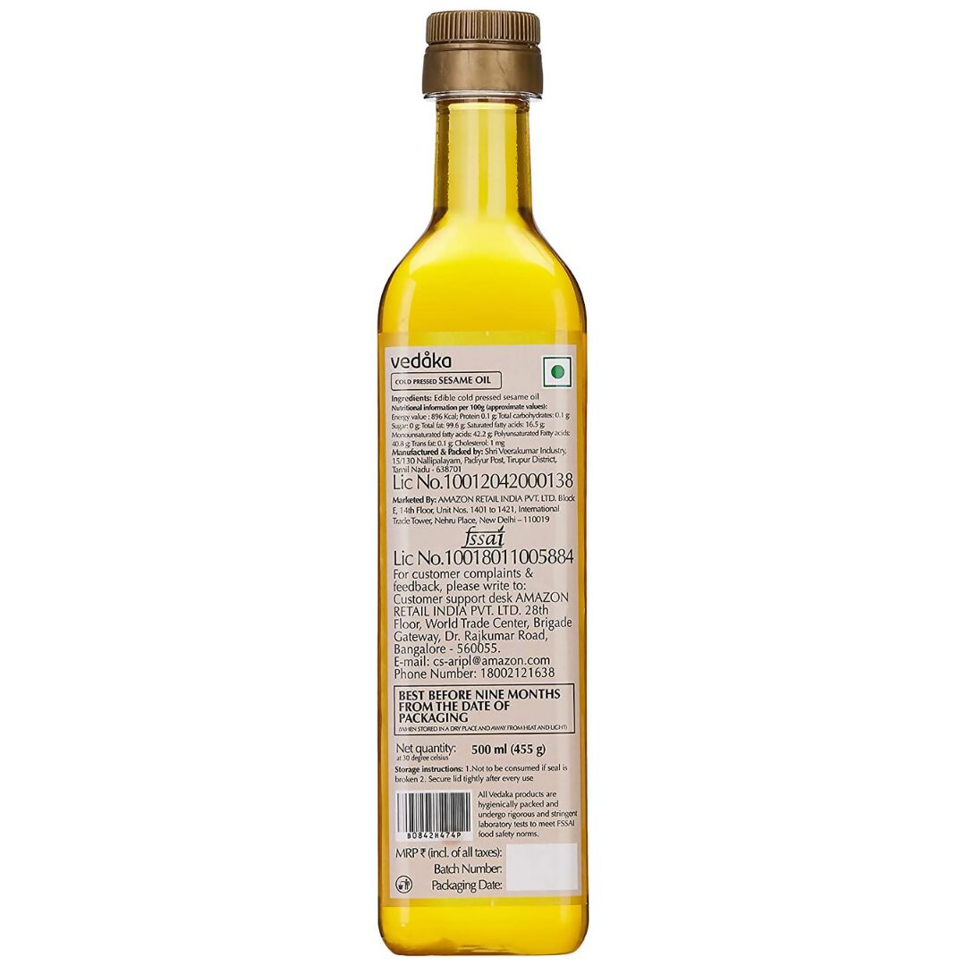 Vedaka Cold Pressed Sesame Oil