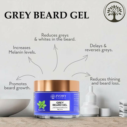 Ivory Natural Grey Beard Gel Restores Dark Shine & Vibrant Of Beard