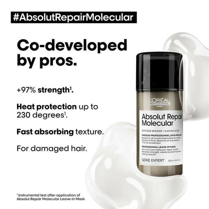 L'Oreal Paris Absolut Repair Molecular Deep Repairing Leave-In Cream For Damaged Hair