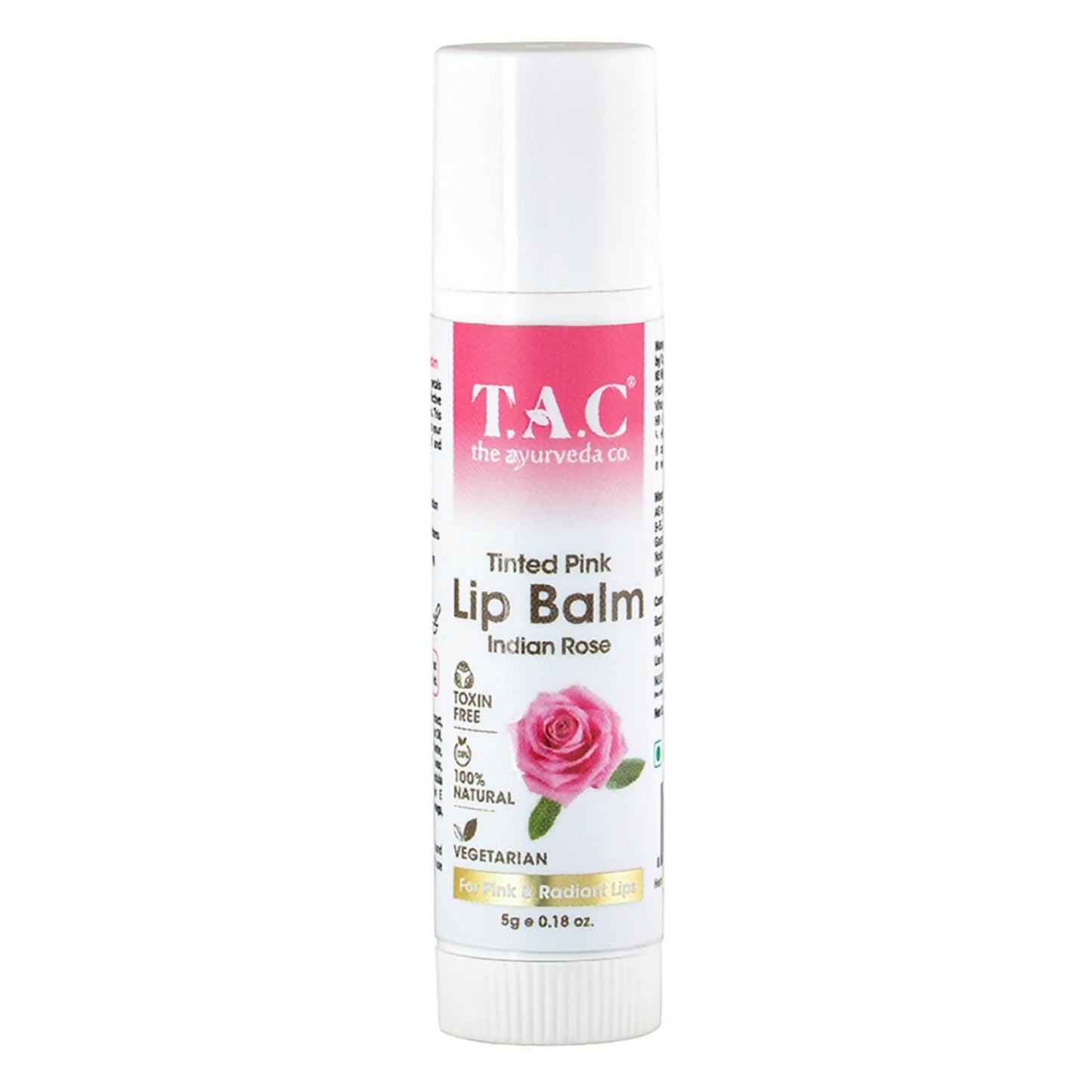 TAC - The Ayurveda Co. Tinted Indian Rose Vegan Lip Balm - BUDNEN