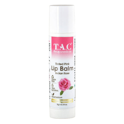 TAC - The Ayurveda Co. Tinted Indian Rose Vegan Lip Balm - BUDNEN