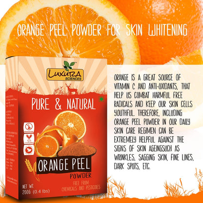Luxura Sciences Pure Vitamin C Orange Peel Powder For Skin Whitening