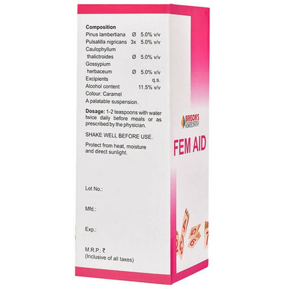 Bakson's Homeopathy Fem Aid Syrup